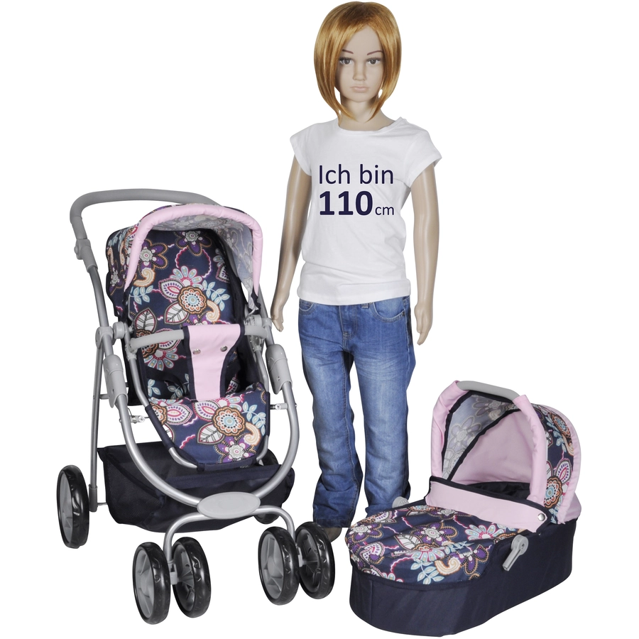 knorr toys® Puppenwagen Coco - blue flowers blau