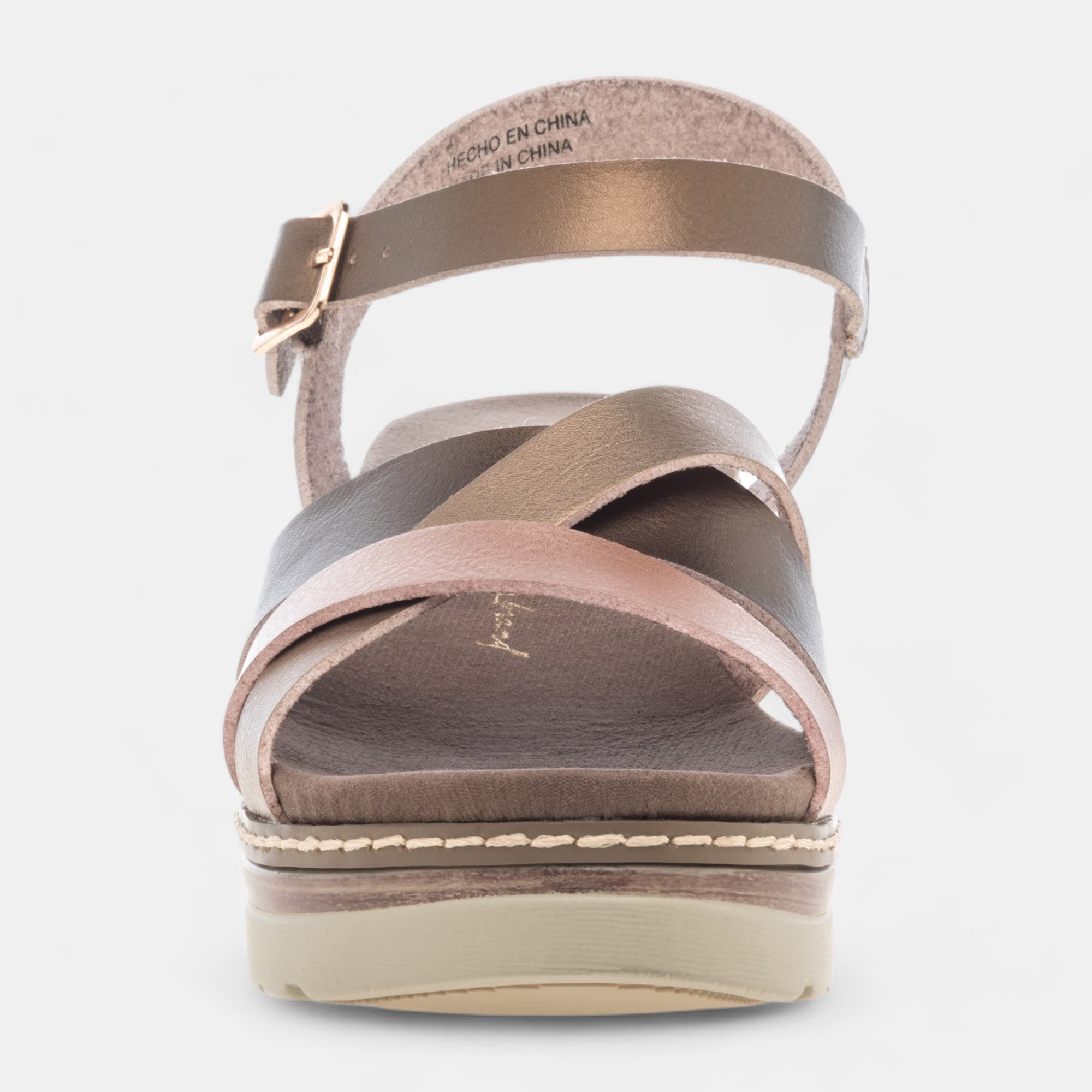Sandales à talon compensé Femme bronze