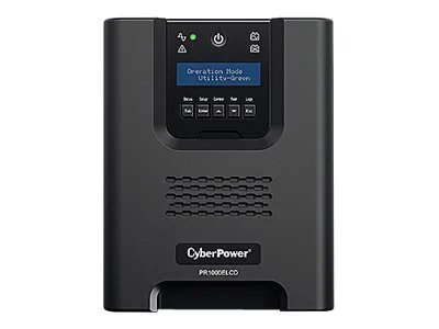 CyberPower Professional Series PR1000ELCD - UPS - AC 230 V - 900 Watt - 1000 VA - 12 At - RS-232, USB - output-stikforbindelser: 8