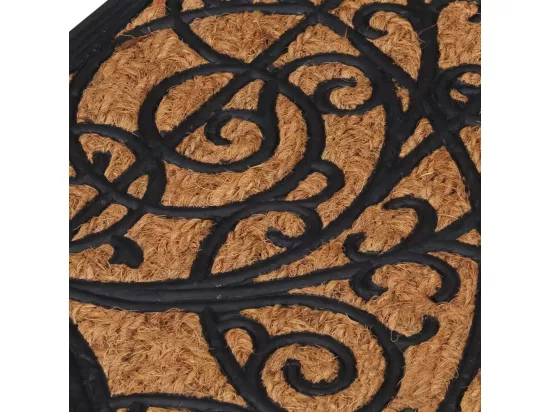 Tapis de porte demi-rond 45x75 cm caoutchouc et fibre de coco