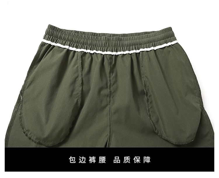 Lefitt - Mid Rise Plain Cargo Shorts