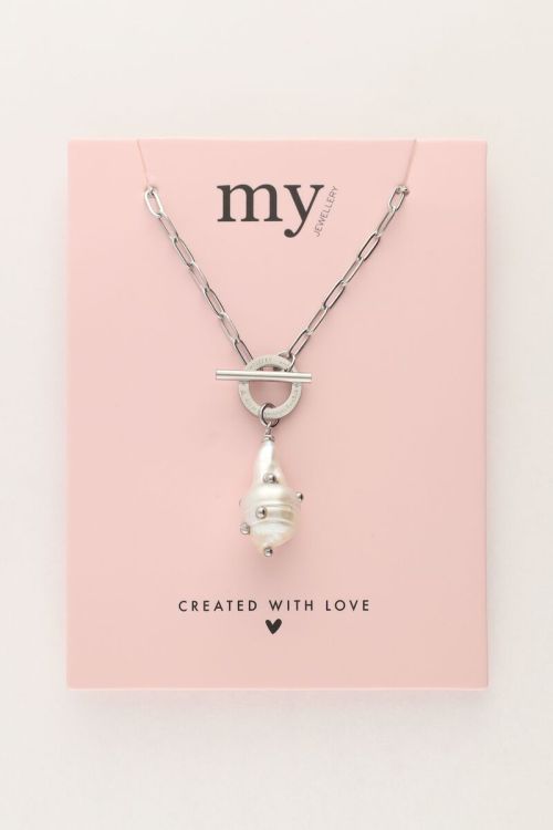 Schakelketting met parel met studs