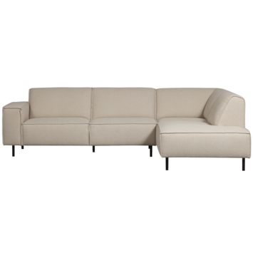 WOOOD hoekbank Roman beige geweven stof met verlenging rechts