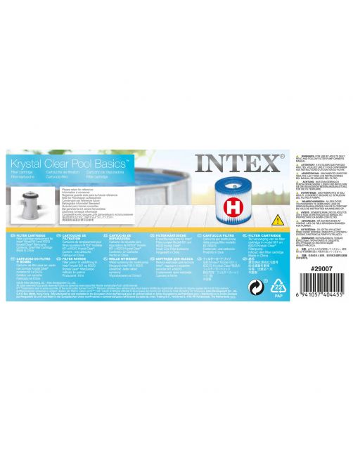 Intex Filtercartridge H Tbv 28602gs - Filterpomp - 9x10 cm Wit Blauw per stuk