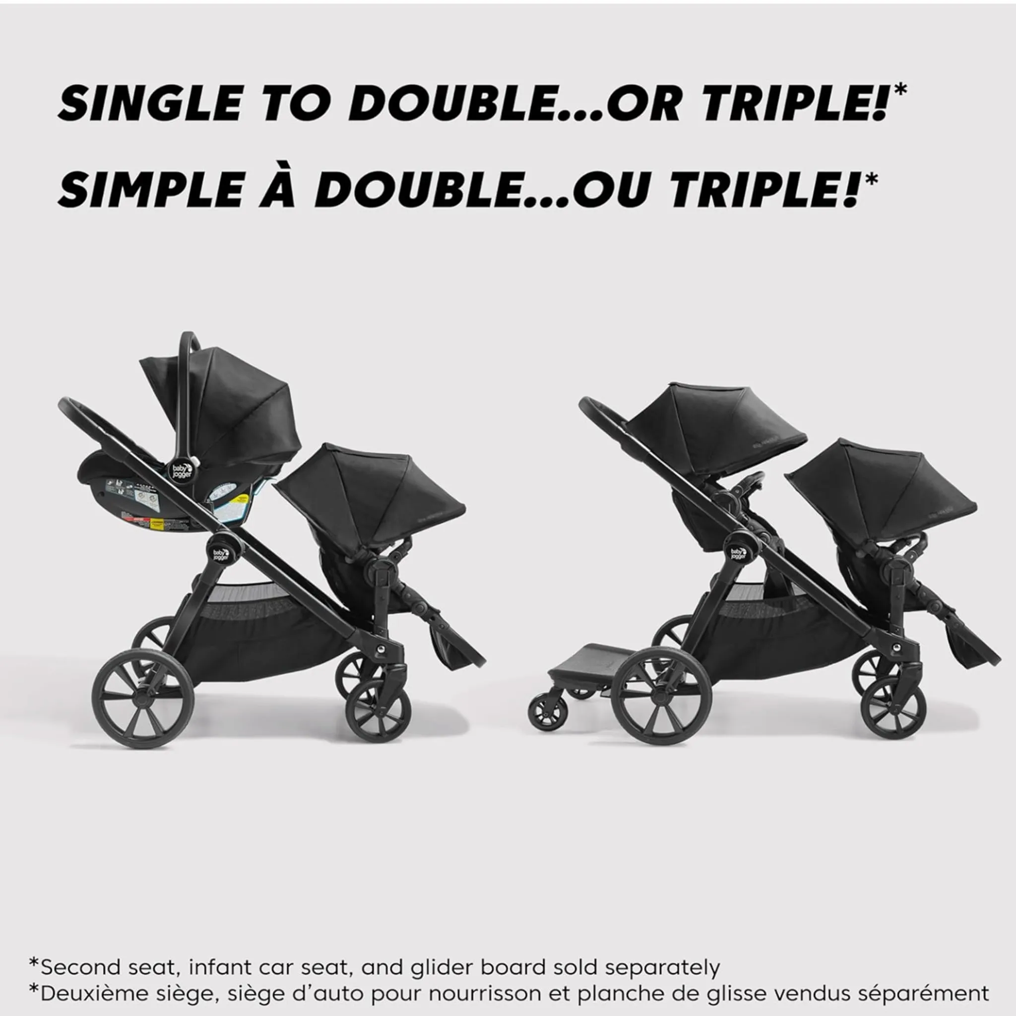 Baby Jogger Poussette City Select2 avec Tencel - Noir