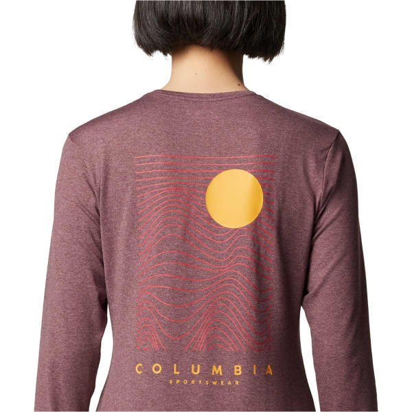 T-shirt randonnée COLUMBIA W SLOAN RIDGE GRAPHIC LS MOONVISTA/LINEAR DRIFTS