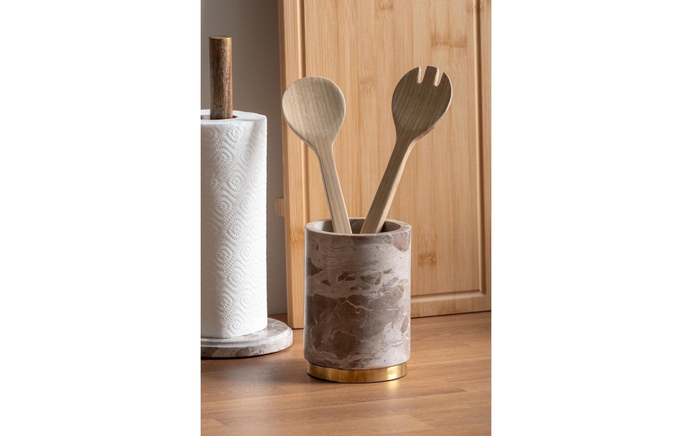 Salatbesteck Puro Nature/WeissDas Servierset aus Bambus