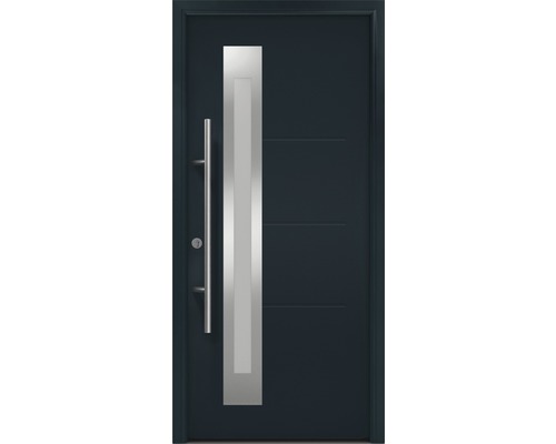 EcoStar ISOPRO Secur IPS 780S voordeur, 1100 x 2100 mm, DIN links, RAL 7016 antracietgrijs, inclusief beslagset, RVS-greep, veiligheidsprofielcilinder met 5 sleutels
