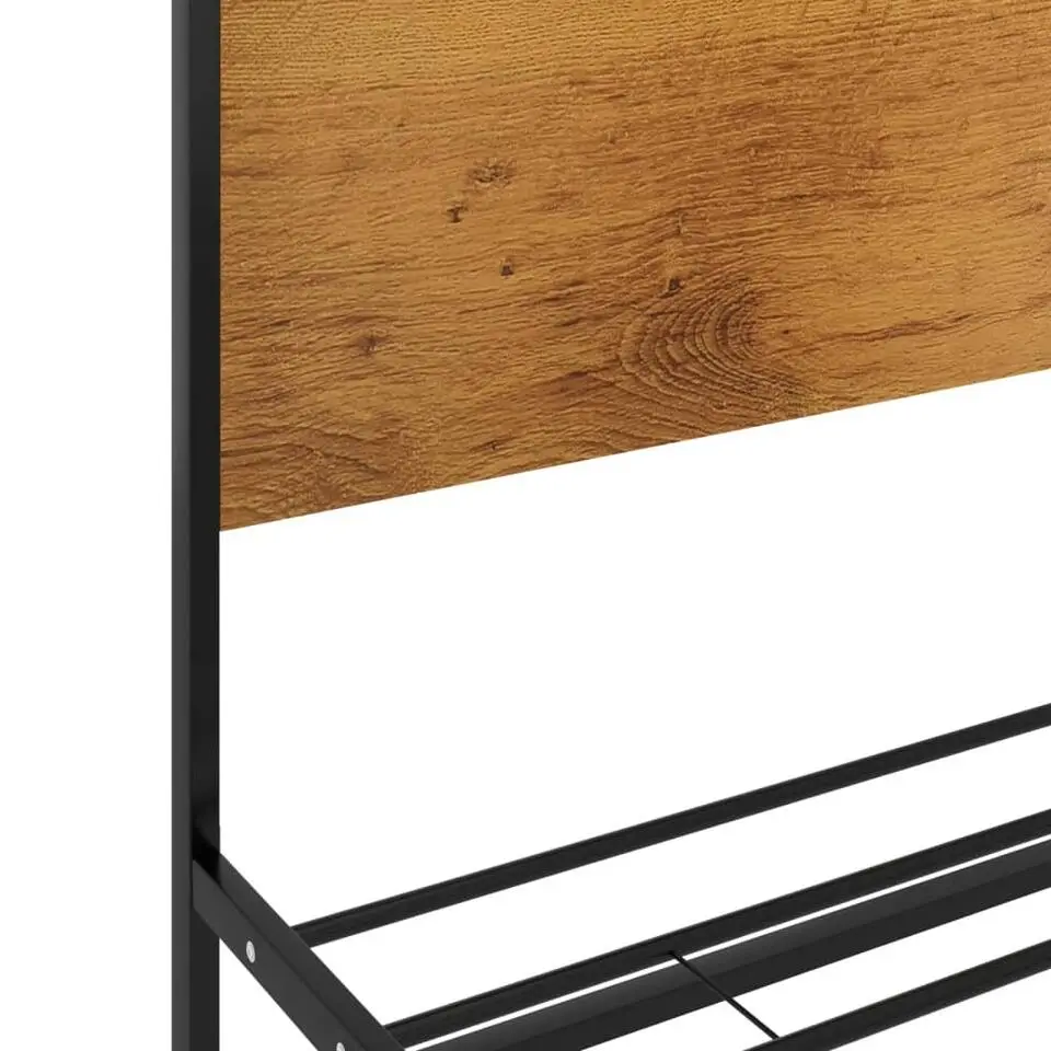 vidaXL - Bed frame met hoofdeinde - Metaal en MDF - 90x200 cm