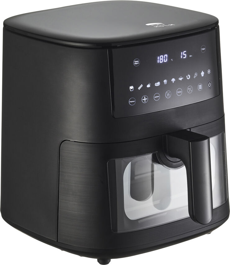 Holm Airfryer m/vindue 1650 watt 6,5 liter Mat sort Mat sort