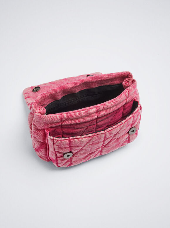 Bolsa de ombro em jeans - Rosa