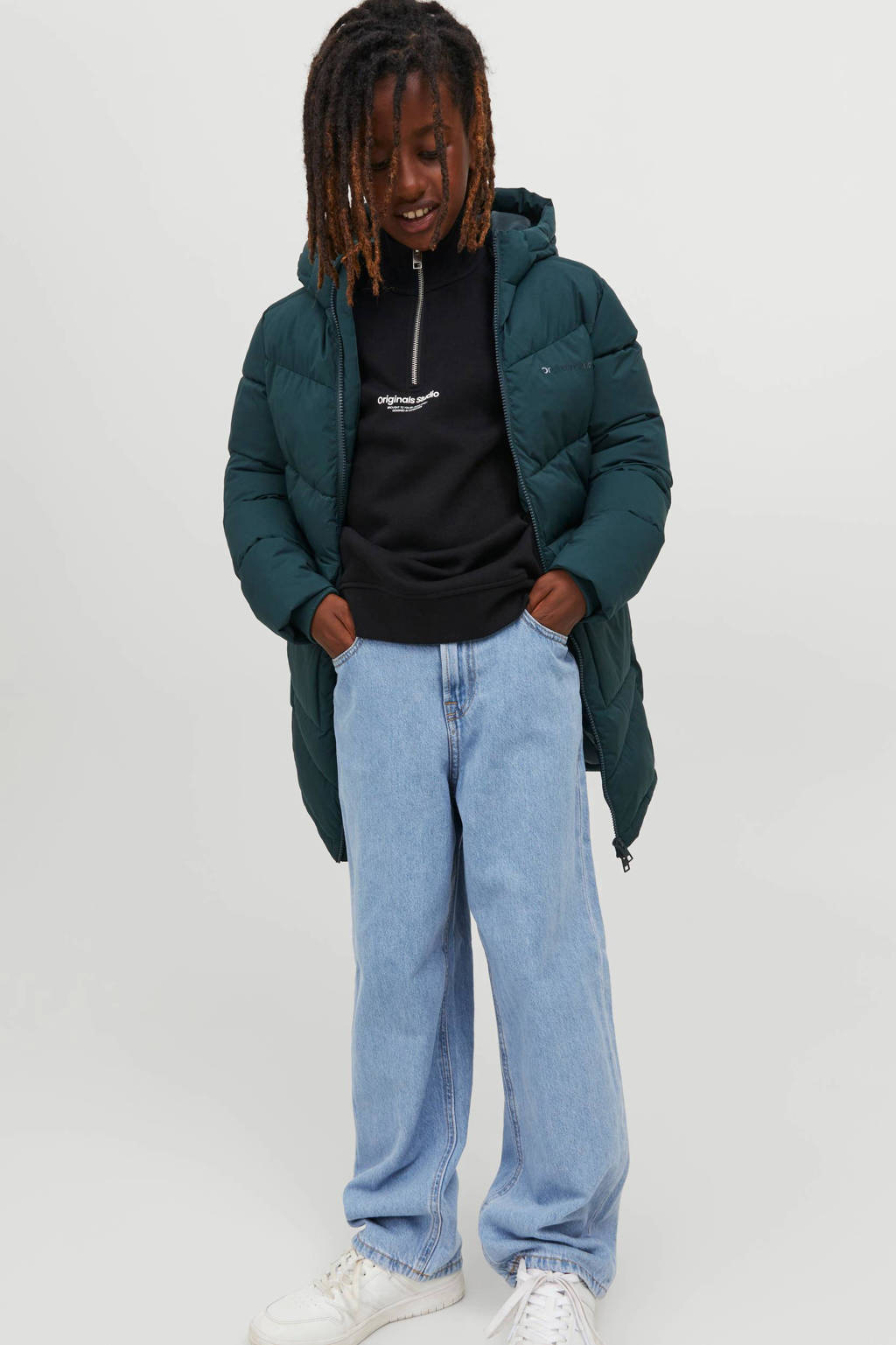 JACK & JONES high waist loose fit jeans JJIALEXlight blue denim
