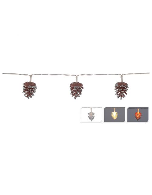 Homestyle Dennenappel - Decoratie - 12x7x18 cm Bruin Wit