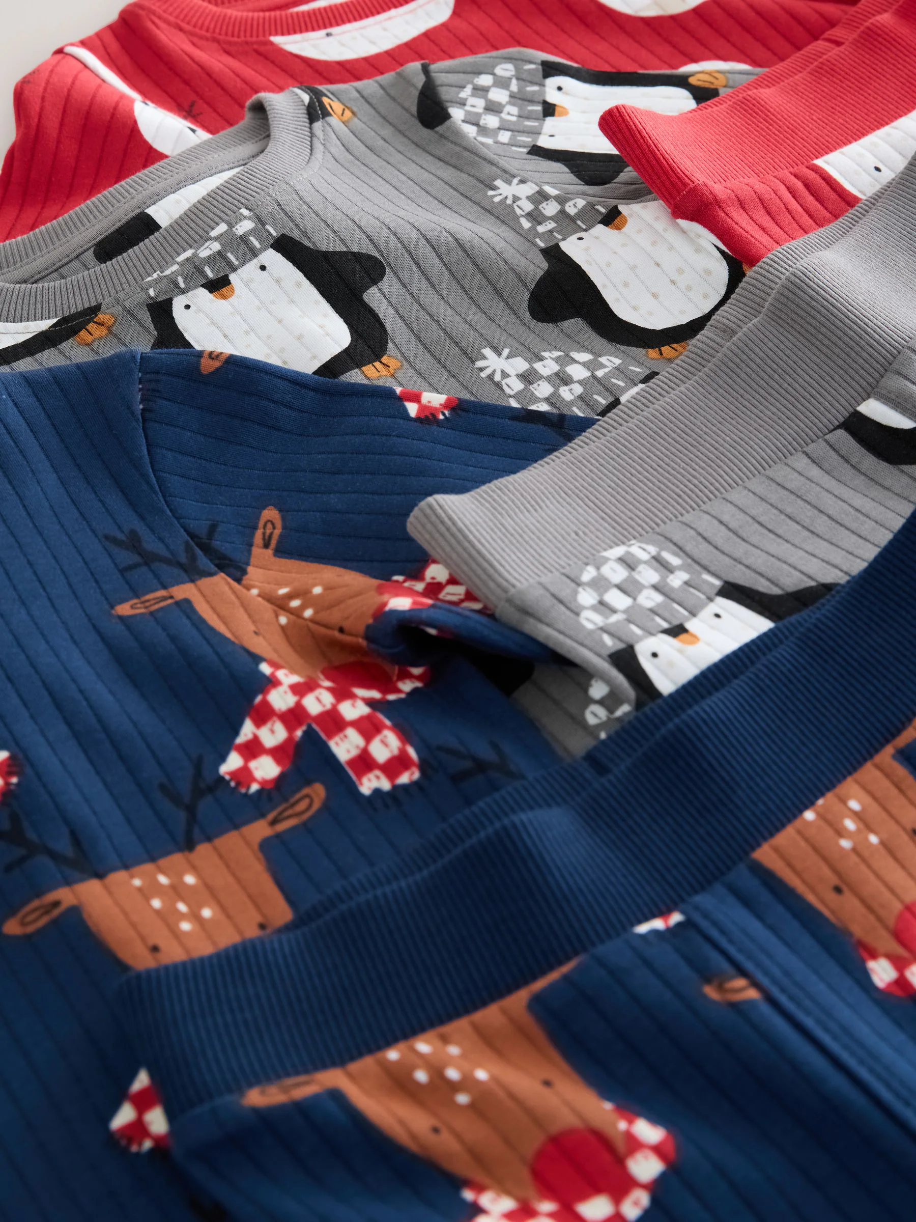 Rood - Set van 3 knusse Kerstmis Pyjama's (9mnd-10jr)