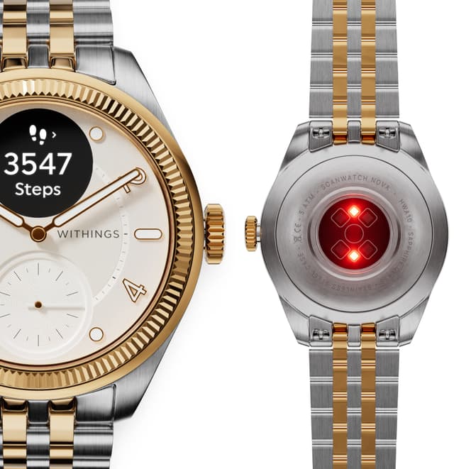 Withings ScanWatch Nova Brilliant hybridur 39 mm (guld)