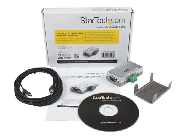 Startech.com USB auf 2x Seriell Adapter - USB zu RS232 / RS422 / RS485 Seriell Konverter (COM) - Serieller Adapter - USB 2.0 - RS-232, RS-422, RS-485 - 2 Anschl?sse - Grau (ICUSB2324852)