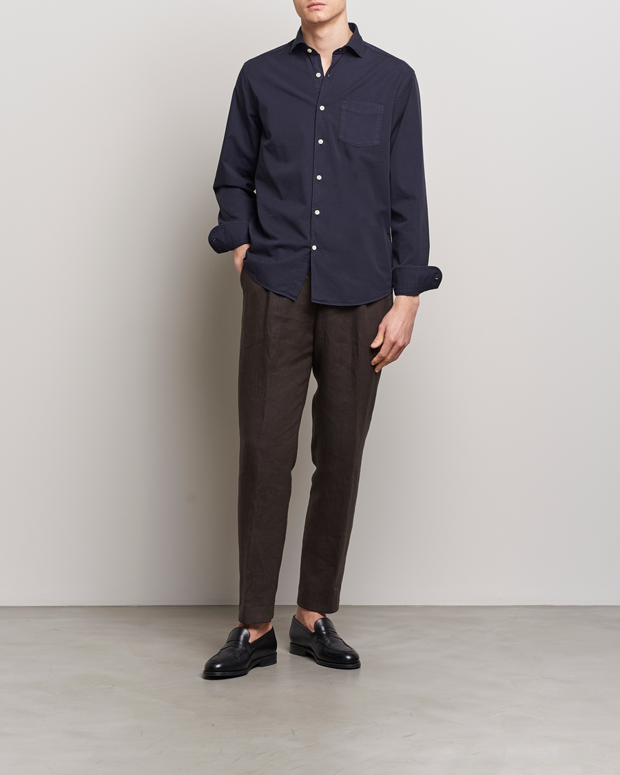 Oscar Jacobson Reg Fit Wide Spread C GD Twill Night Blue