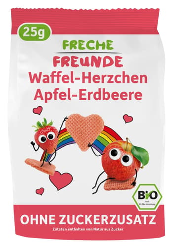 Freche Freunde Bio Waffel-Herzchen Apfel-Erdbeere