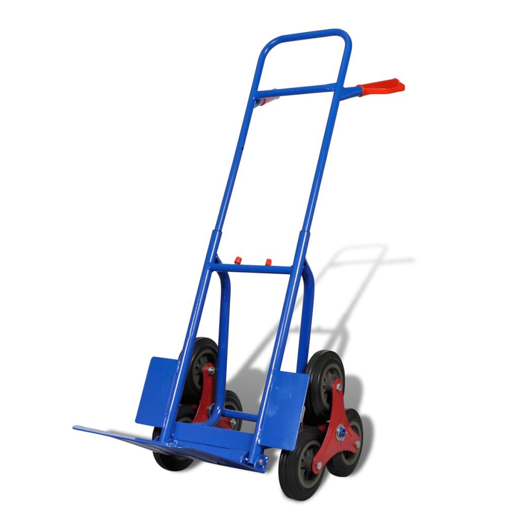 vidaXL Opvouwbare handkar met 6 wielen blauw