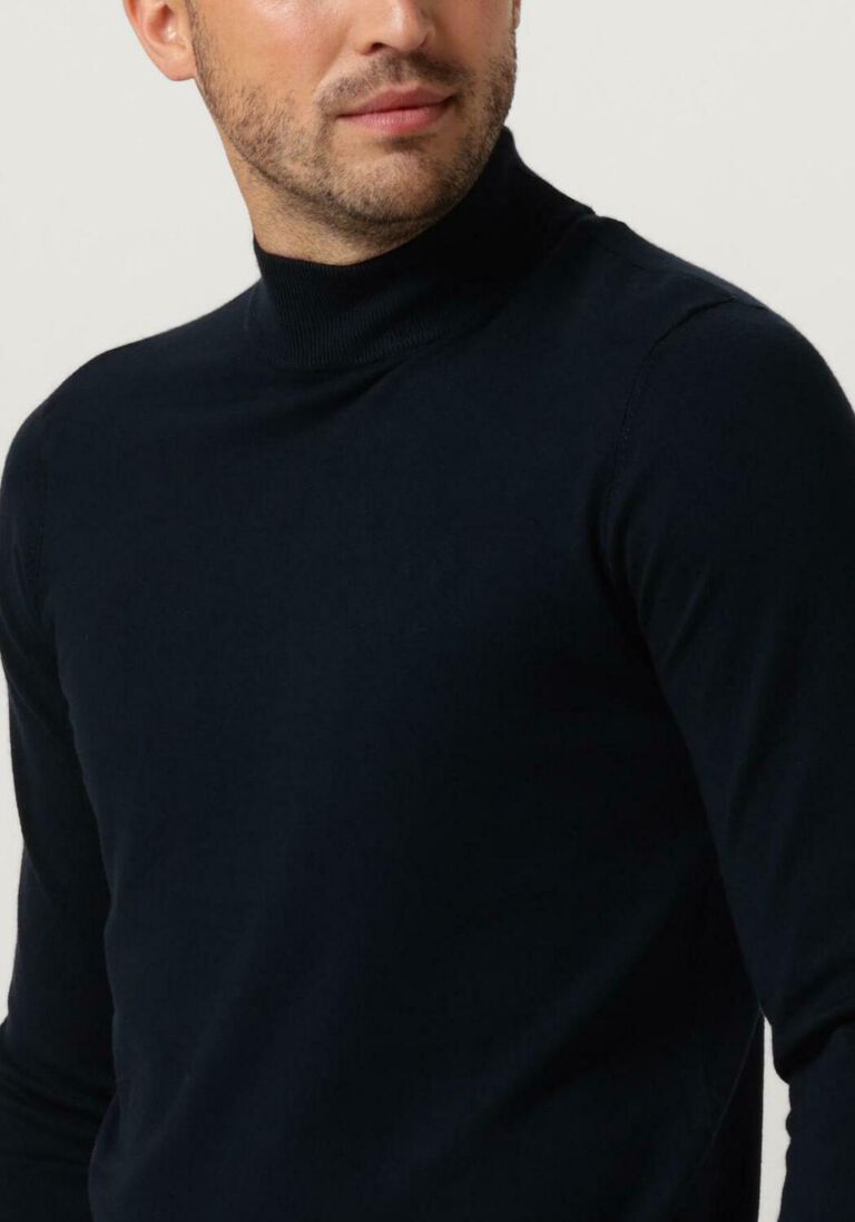 PUREWHITE donkerblauwe purewhite coltrui essential knit mockneck ls