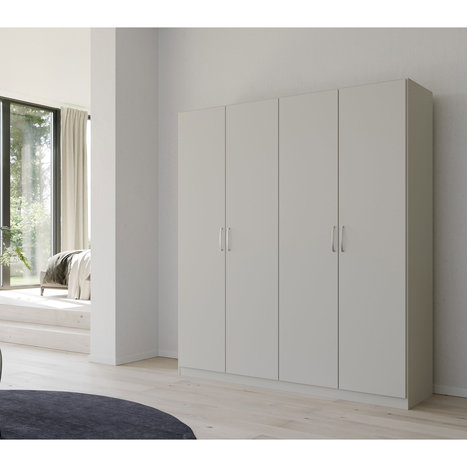 Drehtürenschrank - seidengrau - 4 Türen - 181 cm