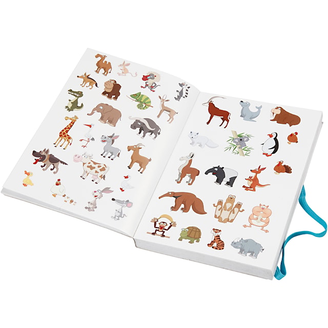 Bok med stickers, str. 11,5x17 cm, 1 stk.