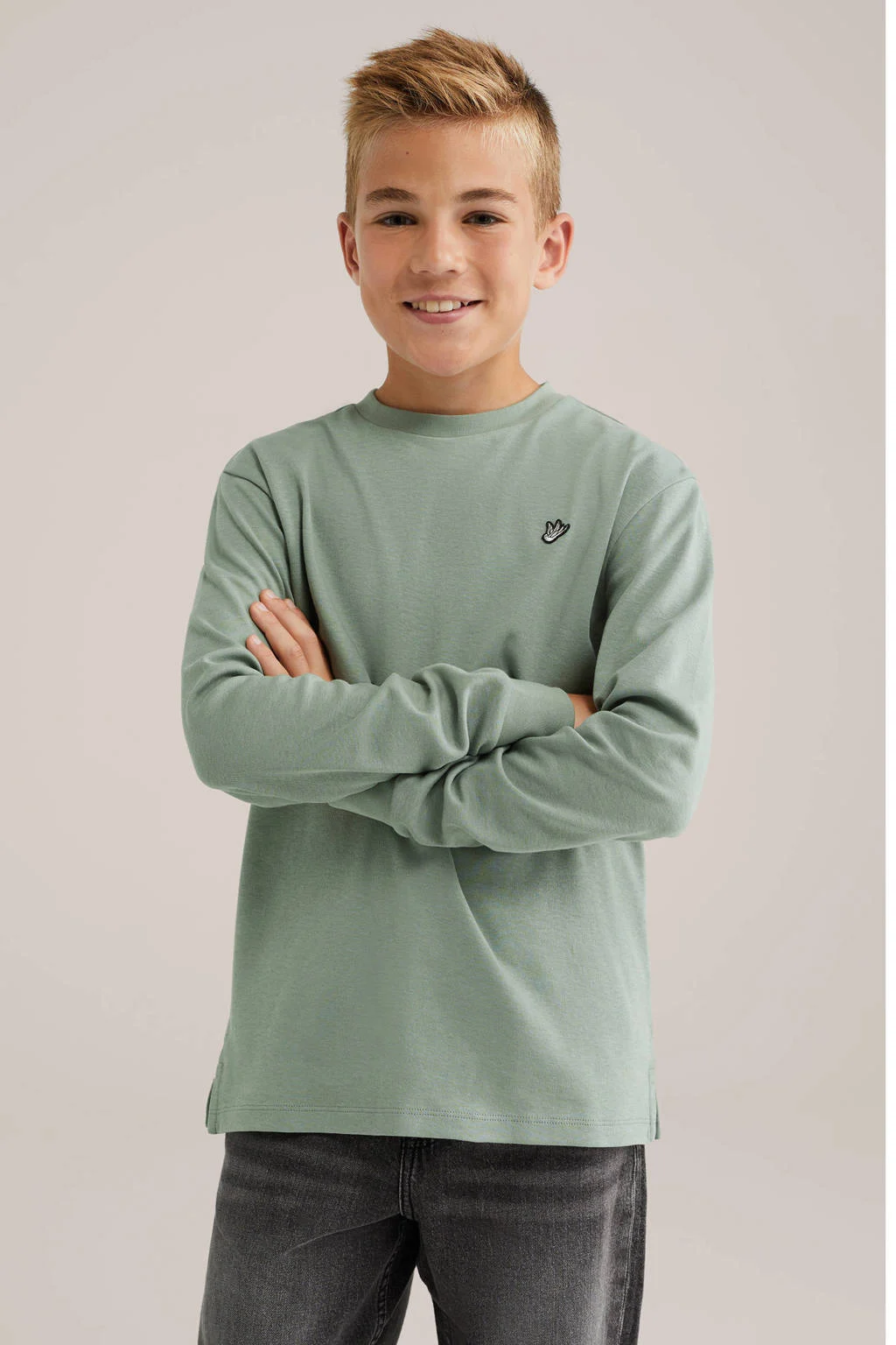 WE Fashion longsleeve saliegroen