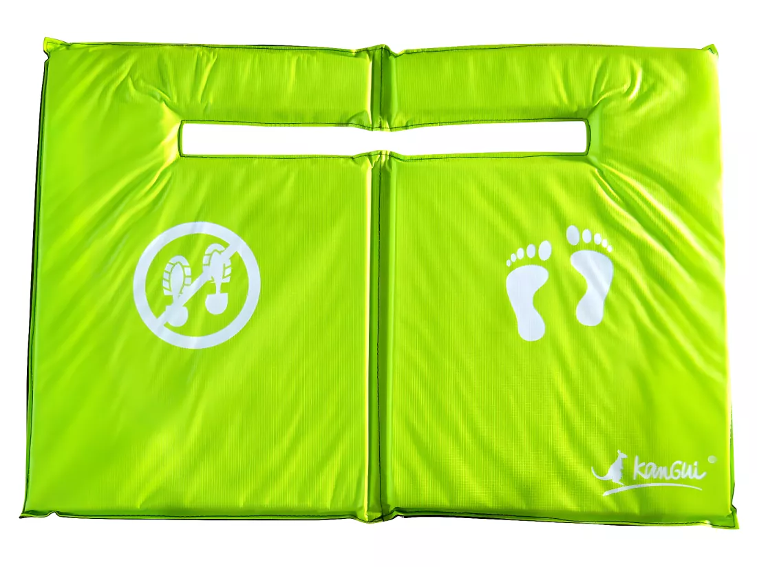 Kangui - Tapis de sol universel pour trampoline - Réversible noir ou vert
