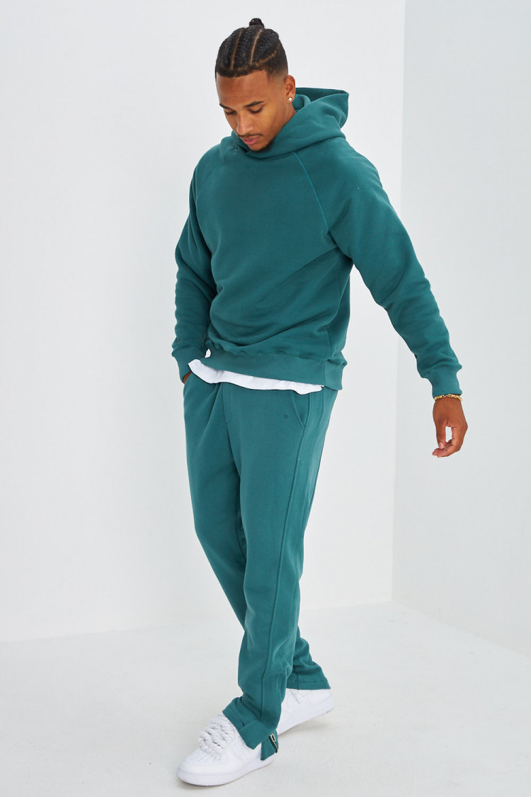 Ensemble 2 pièces sweat + jogging vert/bleu