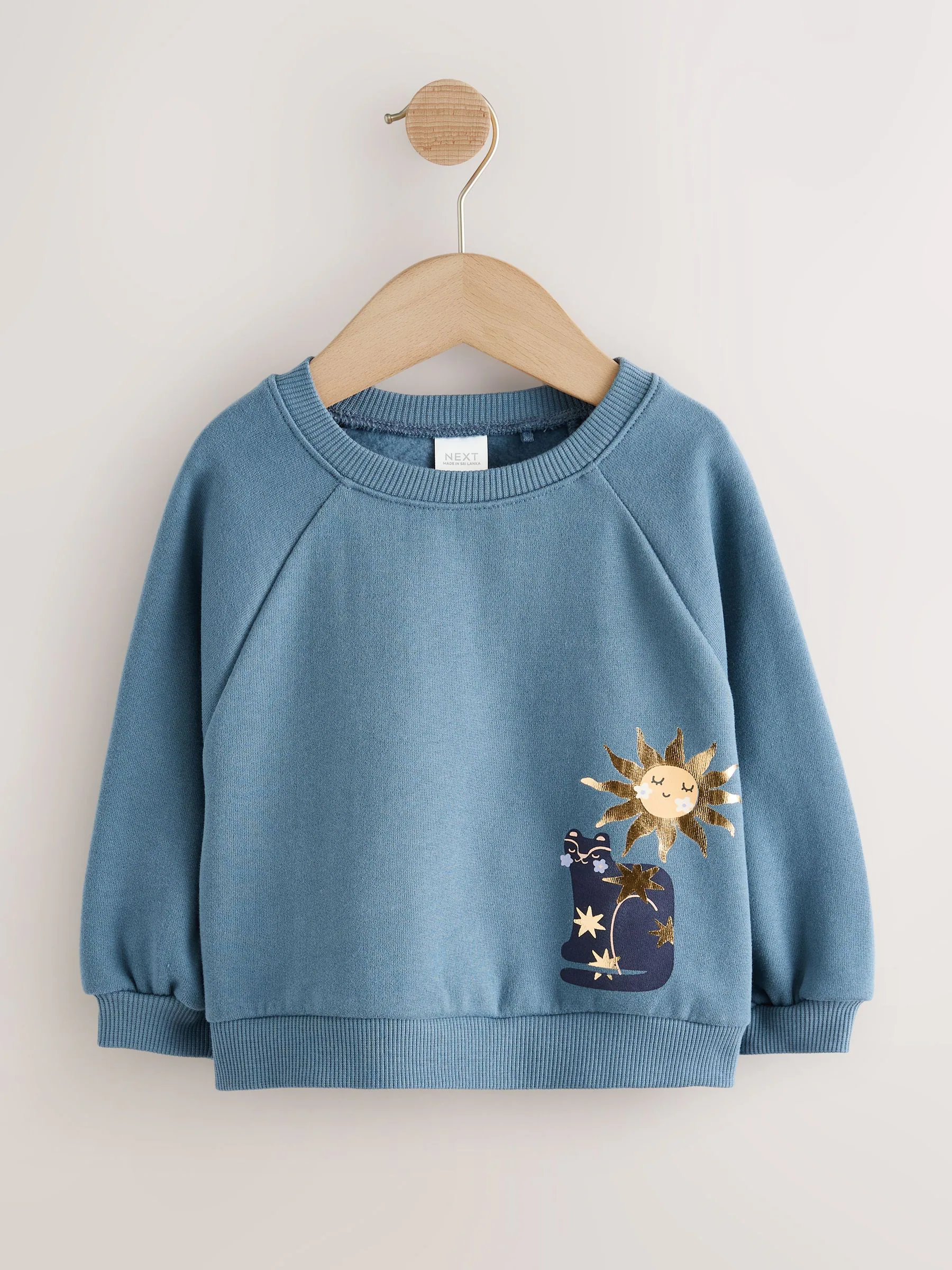 Blauw met hemellichamen - Sweatshirt met ronde hals (3 mnd-7 jr)