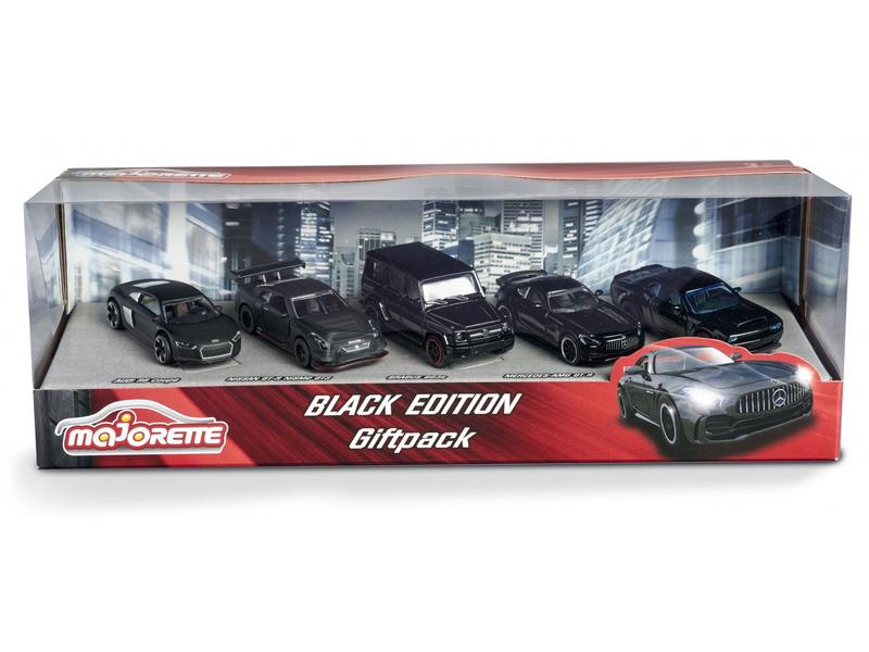 Majorette Auto Black Edition 5er-Geschenkset Fünf edle und schwarze Spielzeugautos