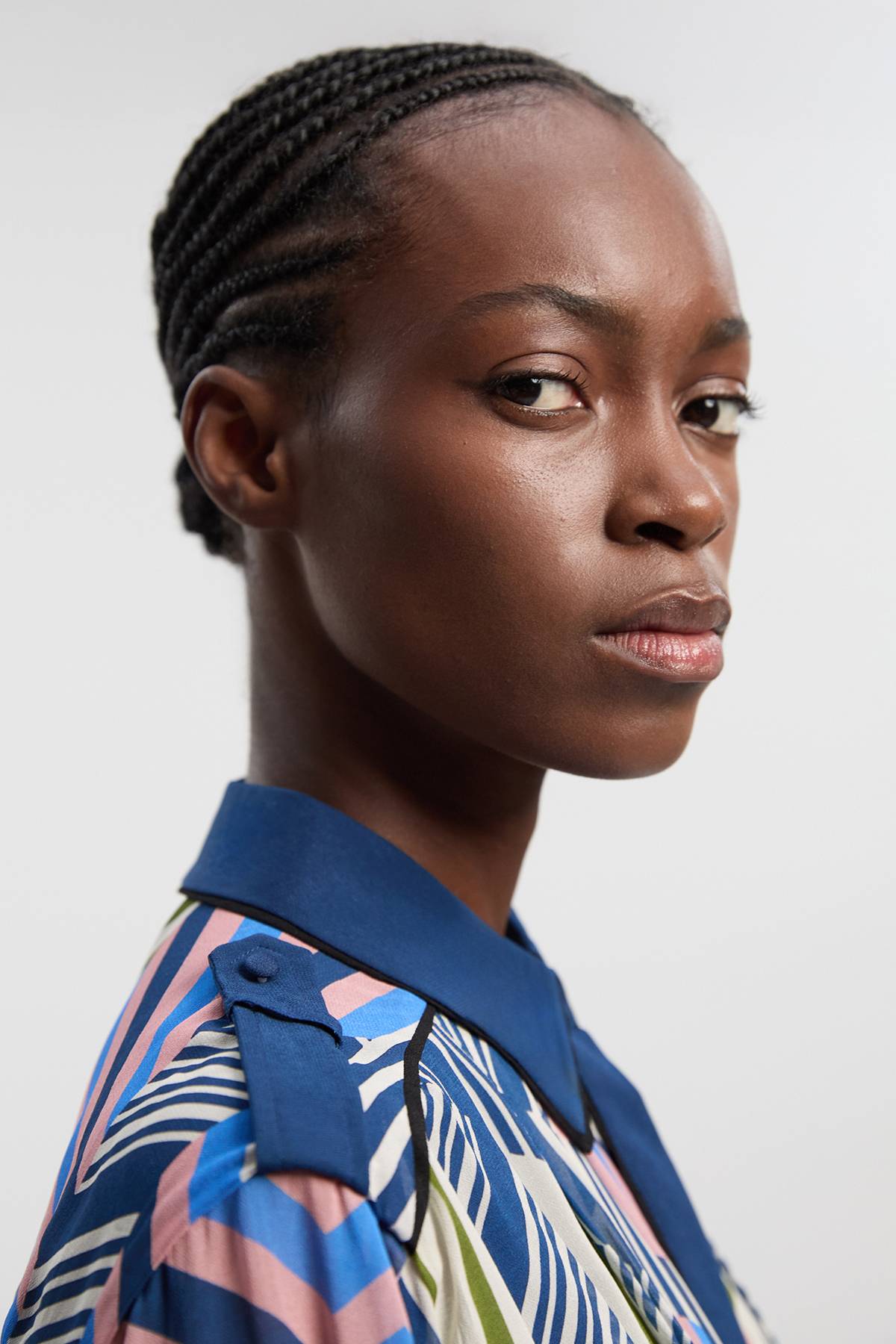 KarenMillen Robe Chemise Longue En Georgette De Viscose Imprimée À Motif Géométrique