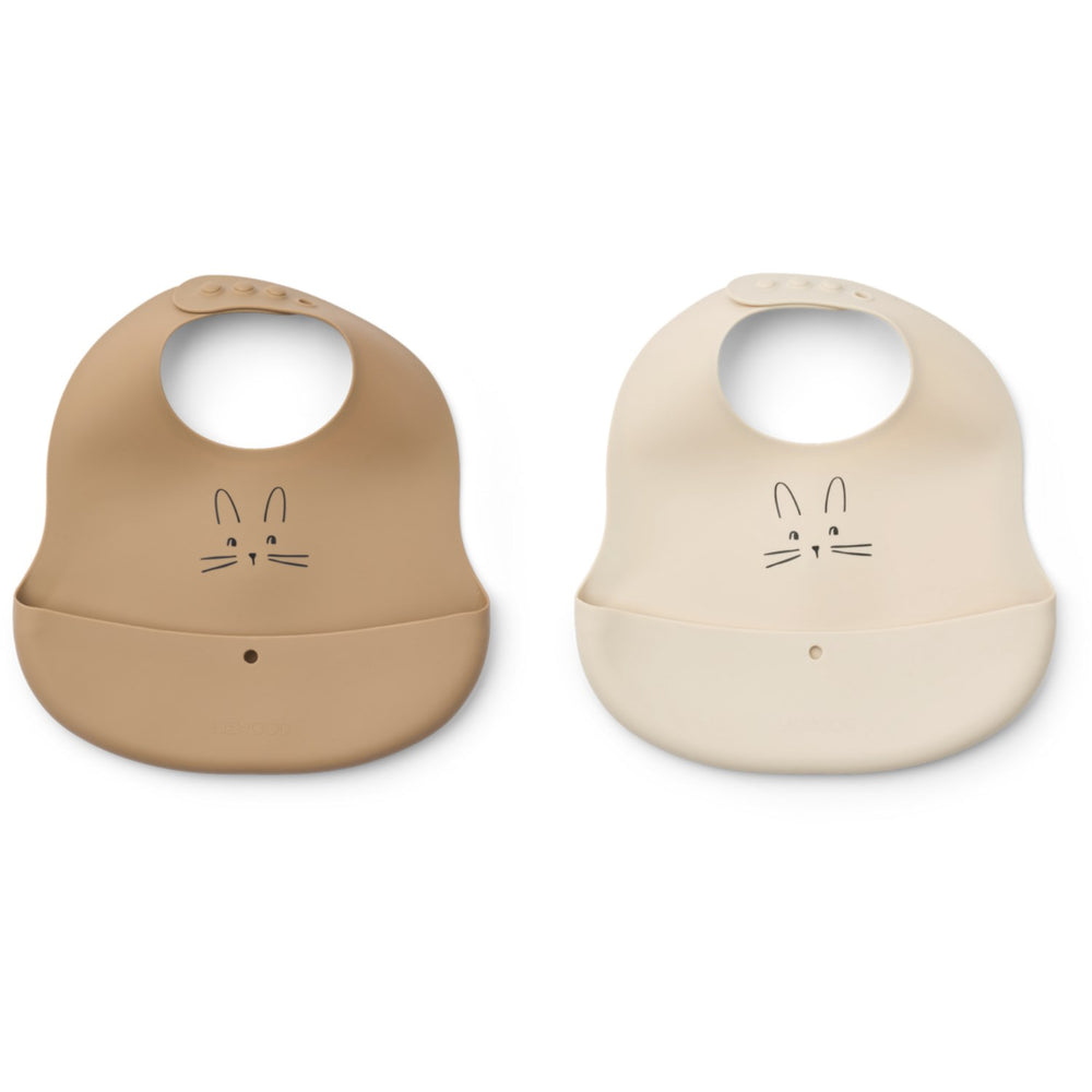 Køb LIEWOOD Rabbit Sandy / Oat Ember Printed Hagesmæk 2-pack