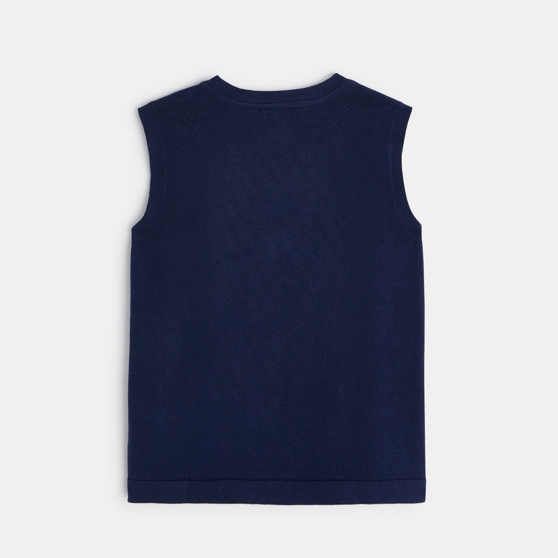 Pull sans manches bleu garçon