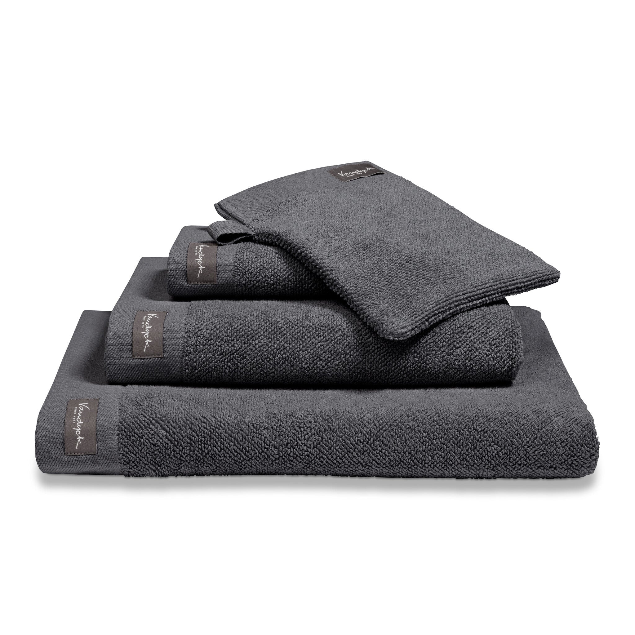 Badlaken Home Uni Off Black | Zwart | Grijs | Katoen