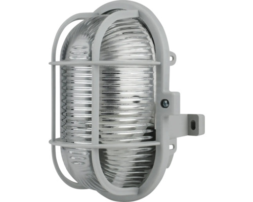 Ovale lamp IP44 PVC mand grijs