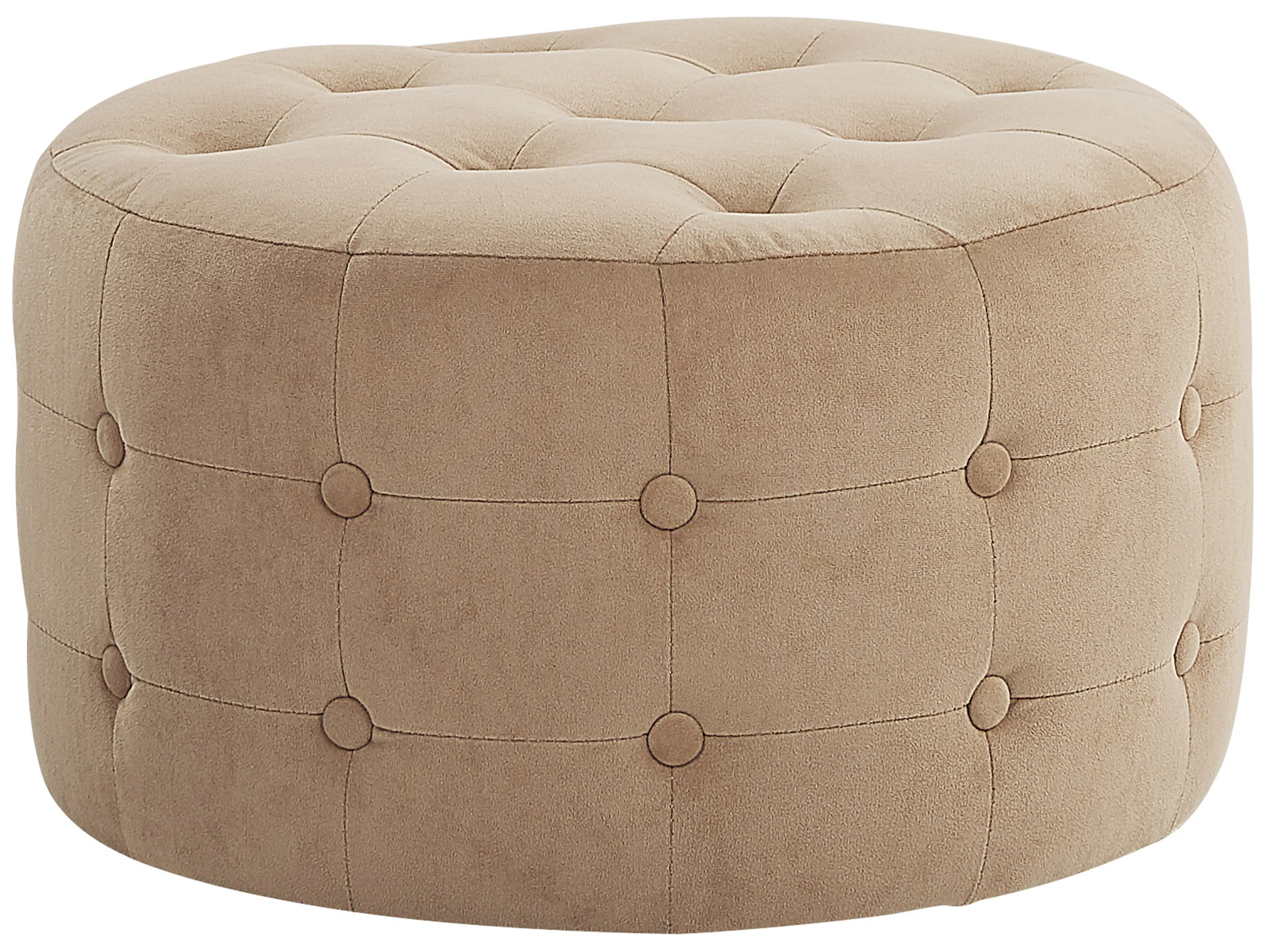Poef TAMPA Fluweel Zandbeige