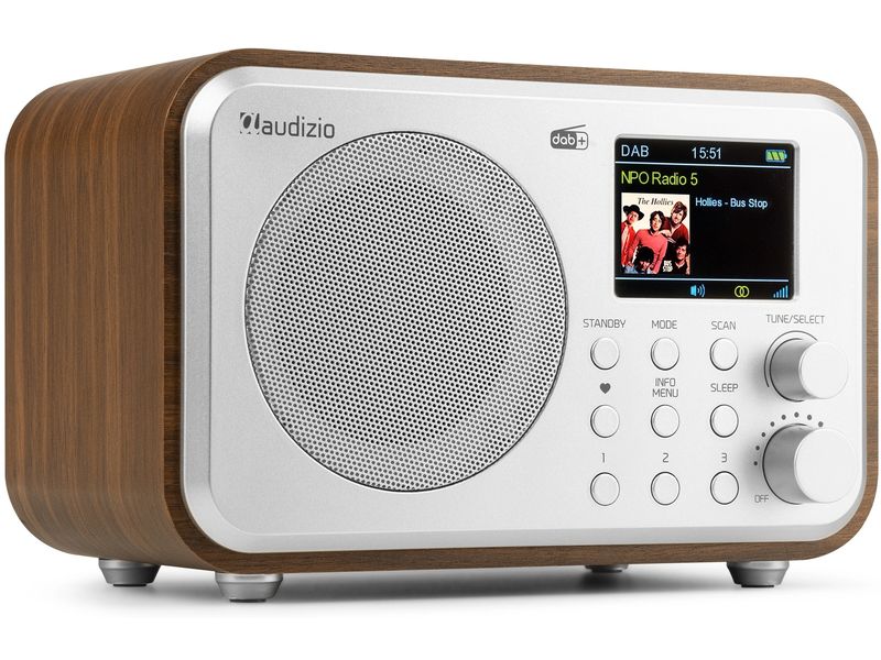Audizio DAB  Radio Milan Dunkelbraun/Silber Kompaktes DAB  Radio mit Akku