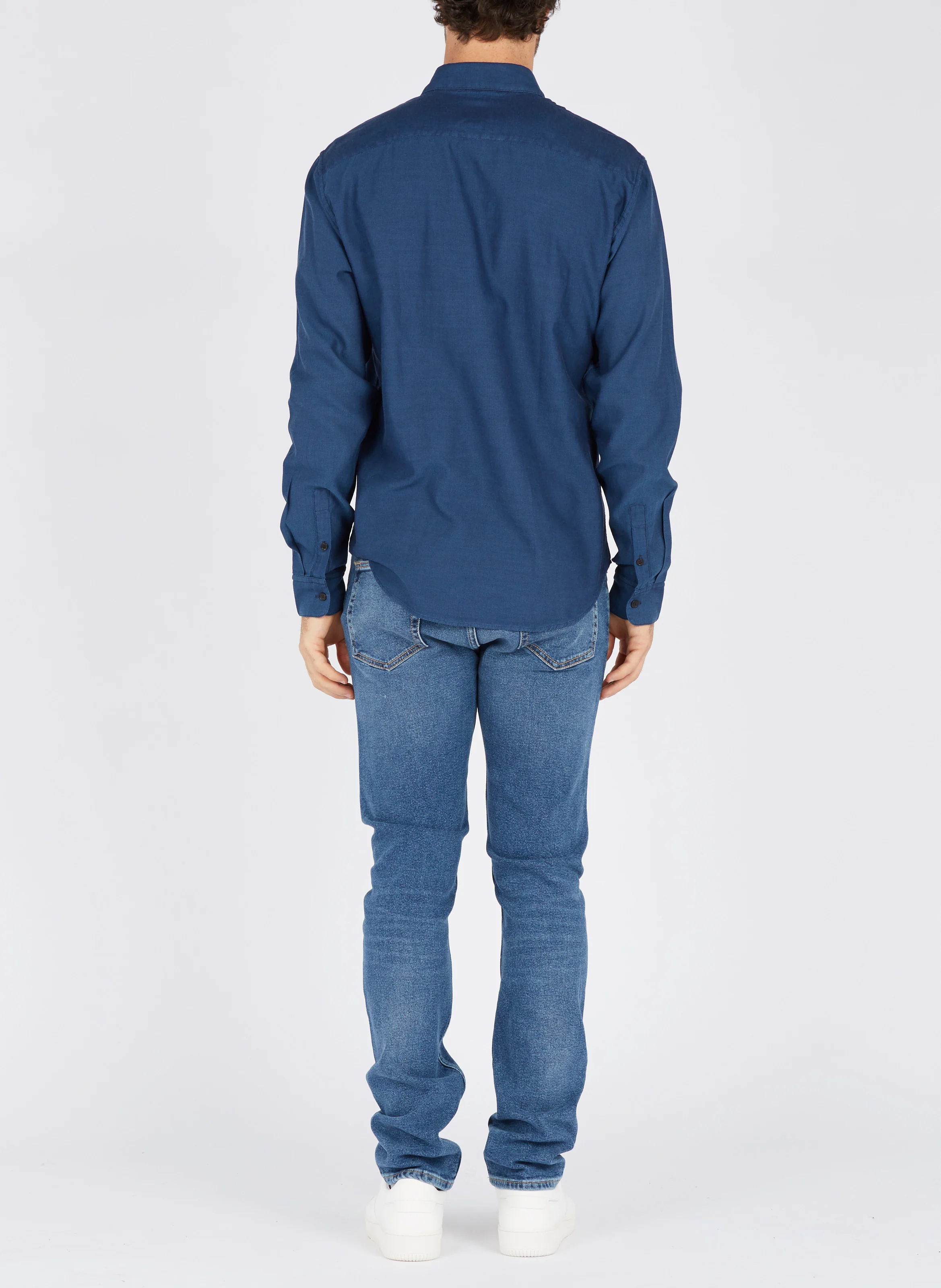 Jean slim taille normale en coton stretch | Bleu