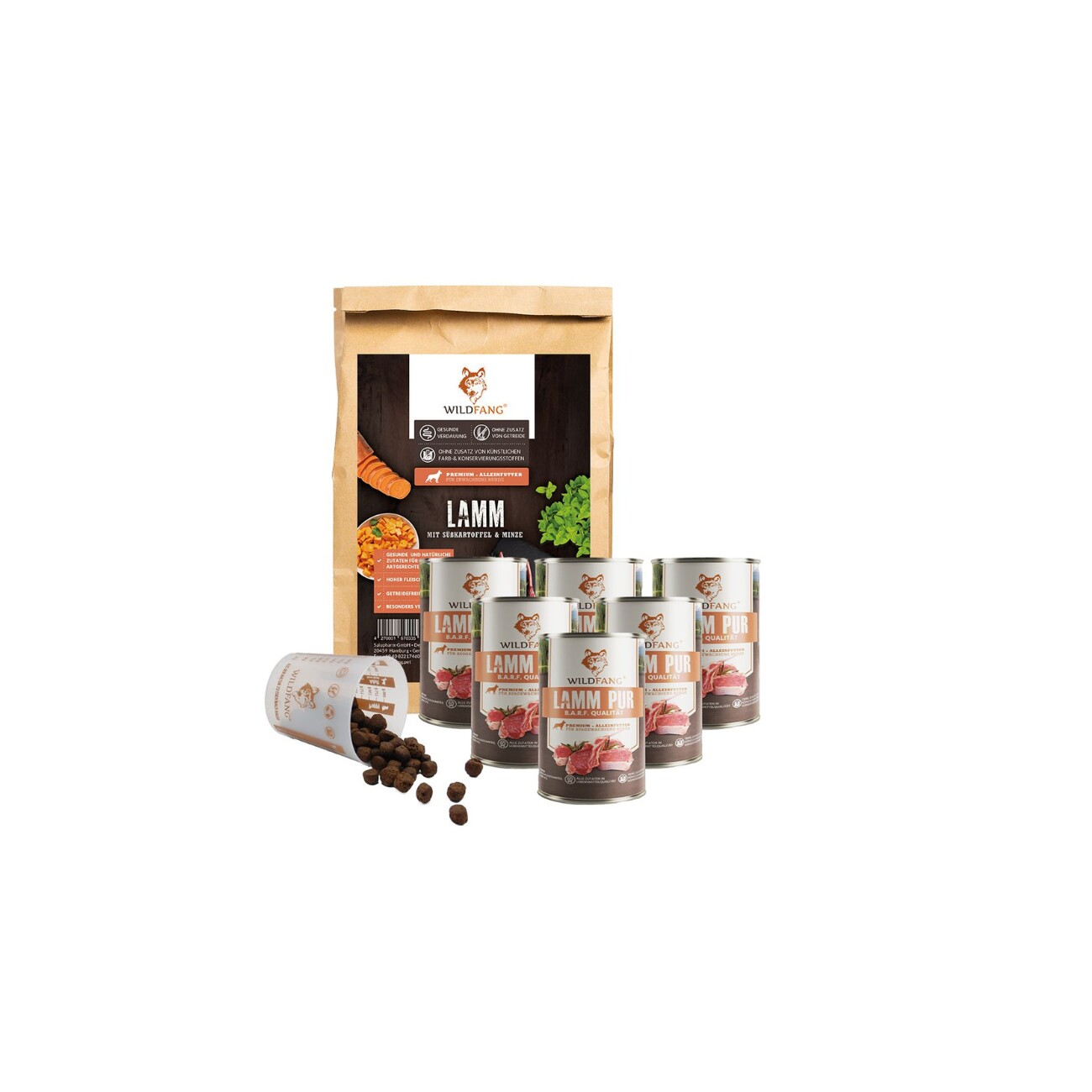 Wildfang Adult Futterpaket Lamm - getreidefrei