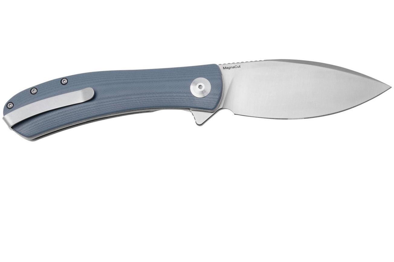 Trollsky Knives Mandu XL MT018-XL Satin CPM MagnaCut, Grey G10 zakmes
