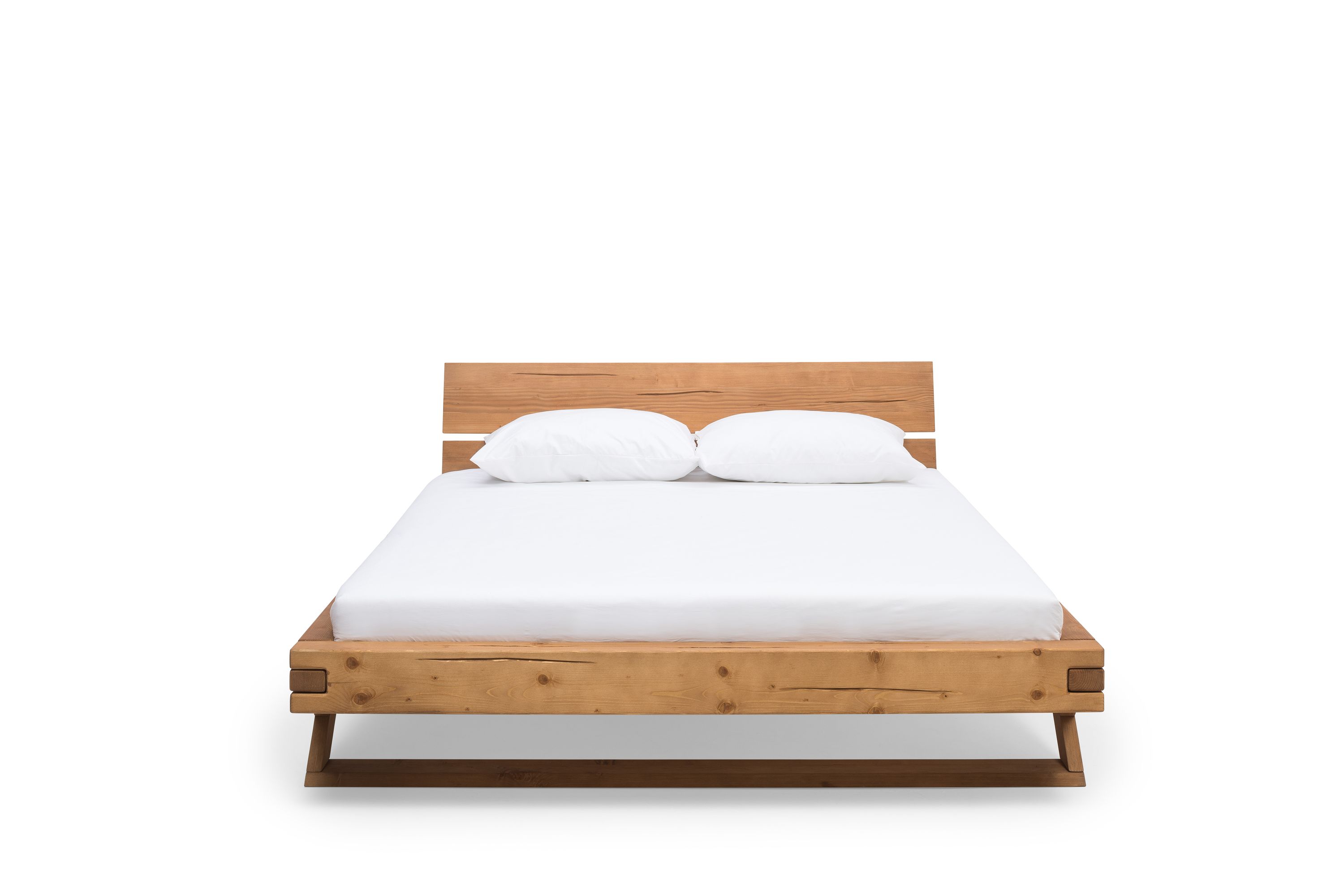 Balkenbett 140 x 200cm Massivholz Bettgestell Doppelbett Ehebett Bettrahmen