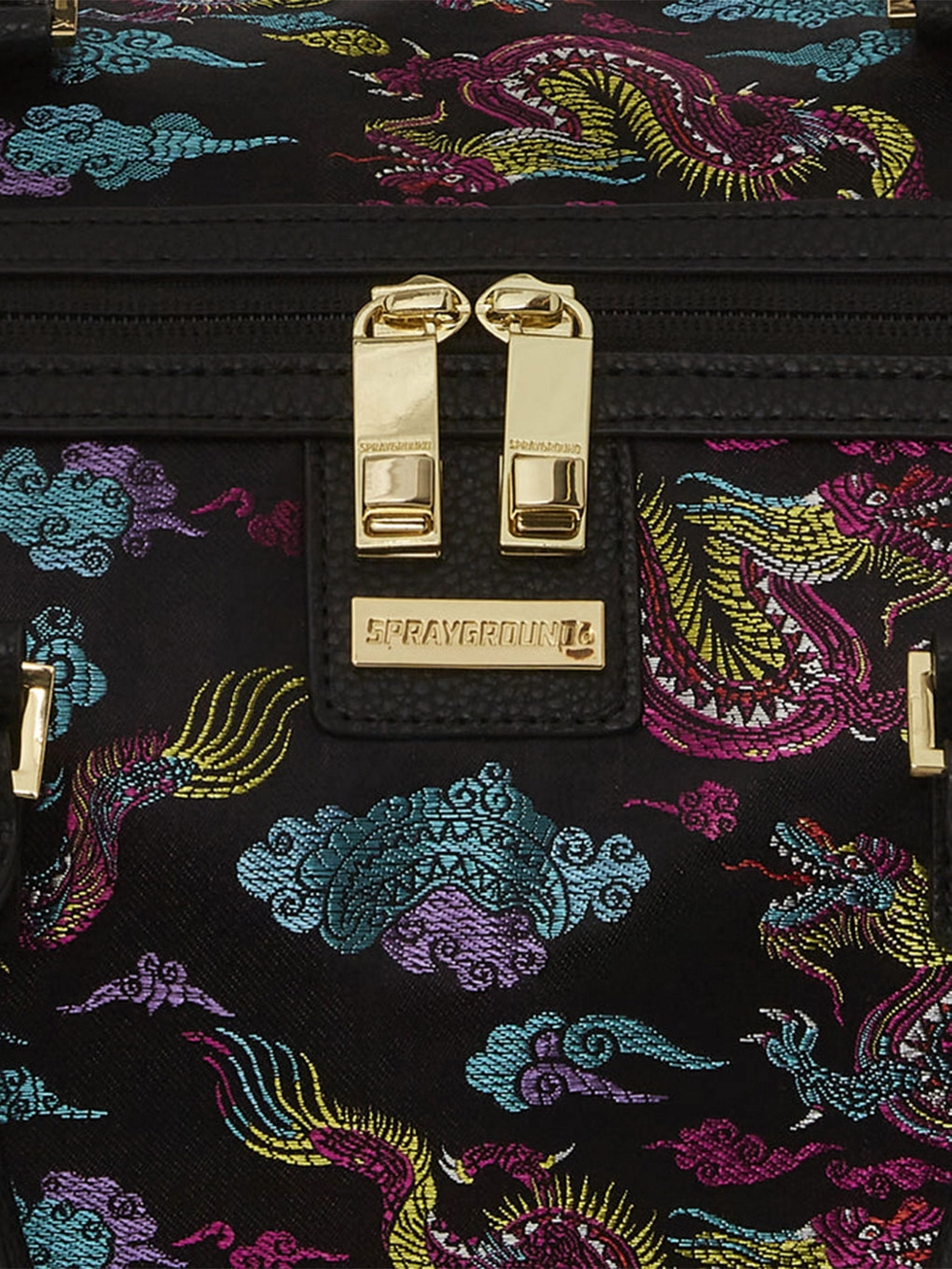 Sprayground Embroidered Dragons Duffle Travel Bag embroidered dragon
