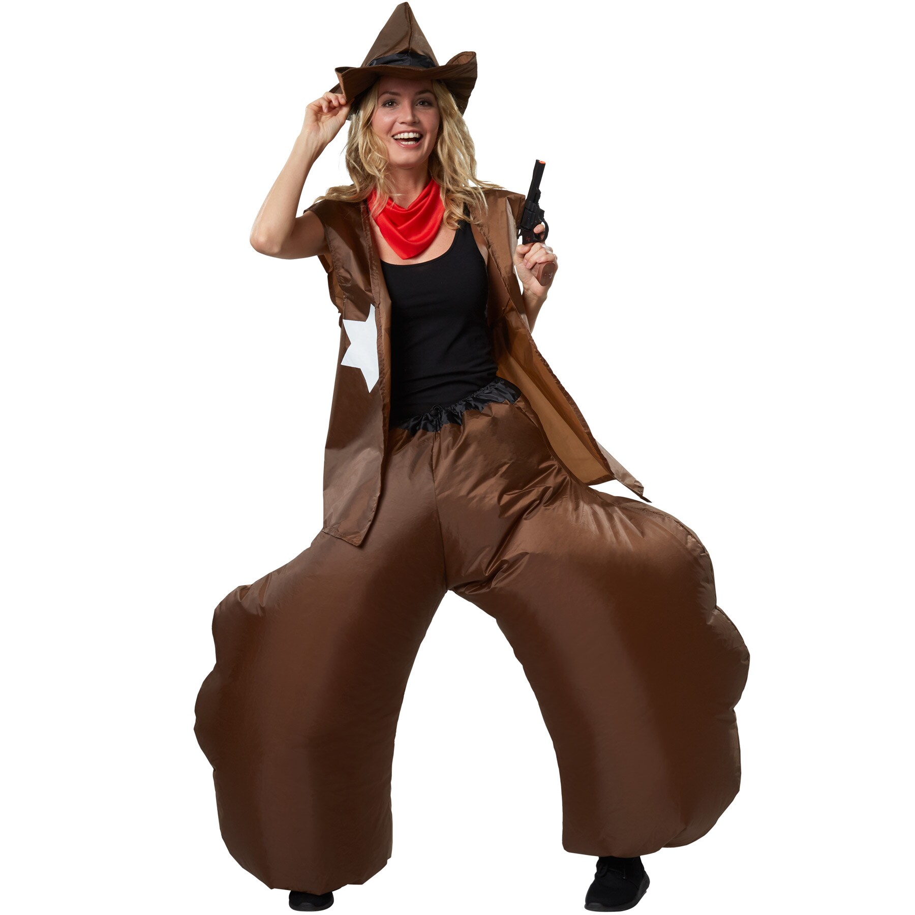 tectake® Selbstaufblasbares Kostüm Cowboy