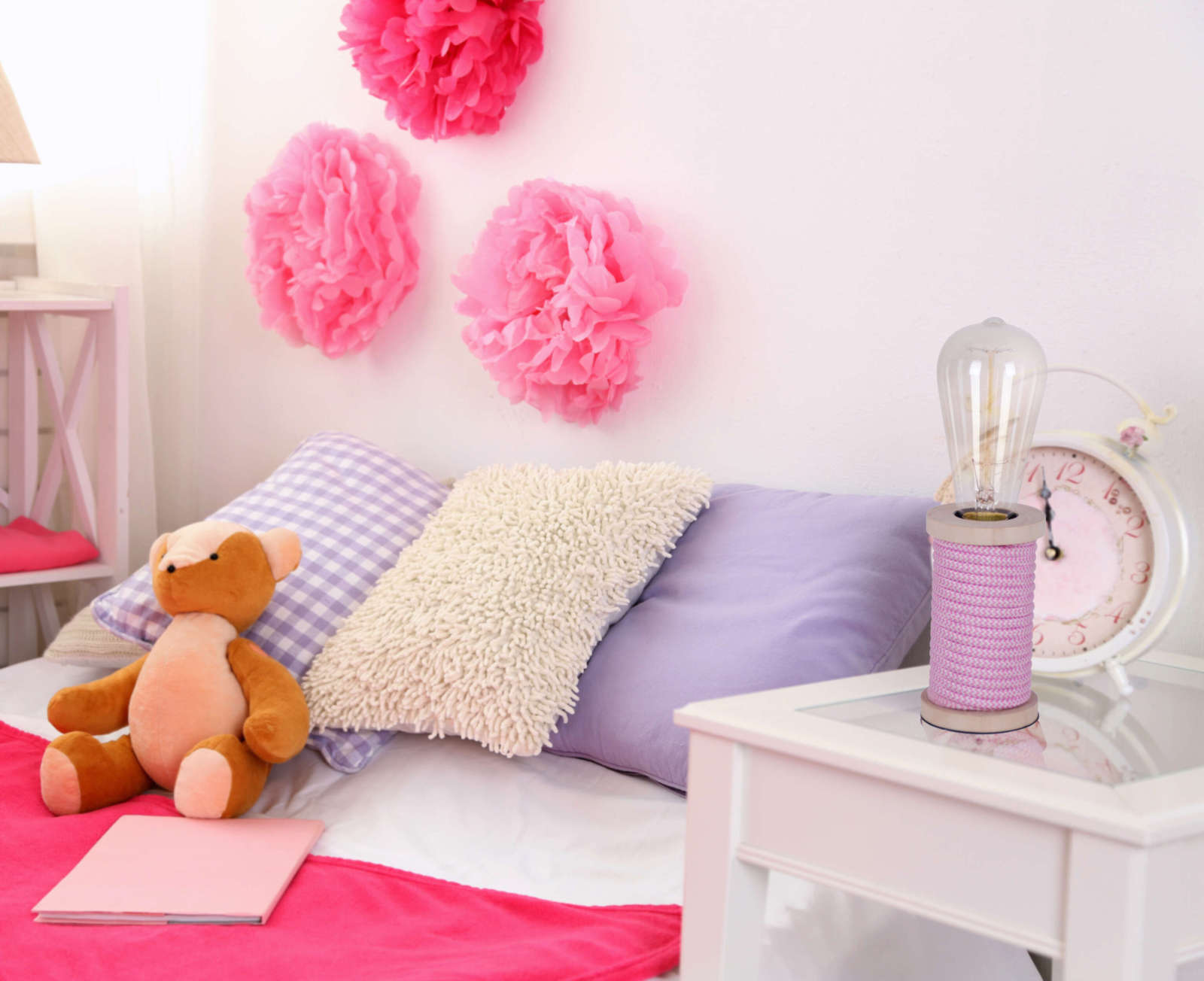 Tischleuchte MAX - pink-weiß - 12 cm hoch