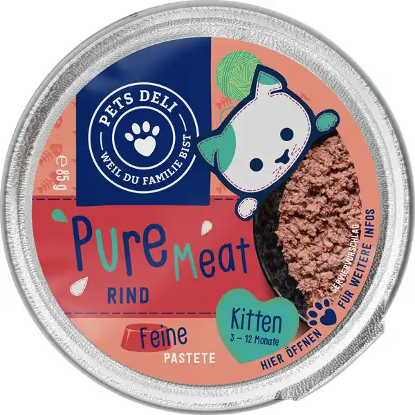Nassfutter Junior Pure Meat Rind für Katzen