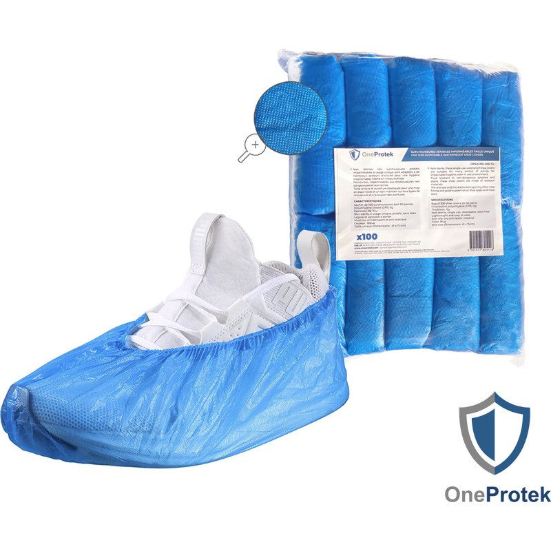 Surchaussures en PE - bleu- Sachet de 100