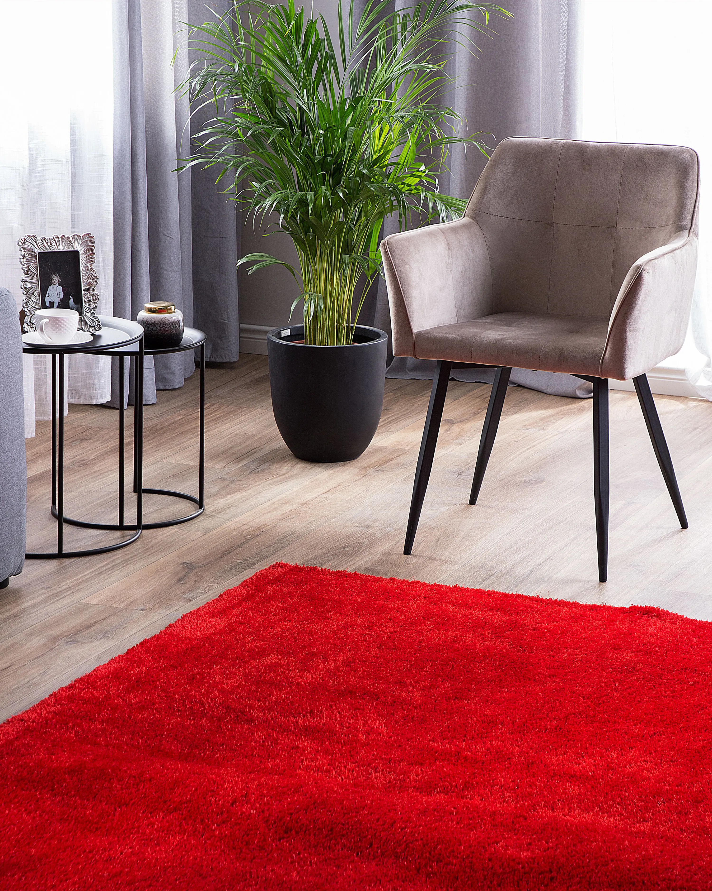 Hoogpoligvloerkleed DEMRE Rood 200 x 300 cm