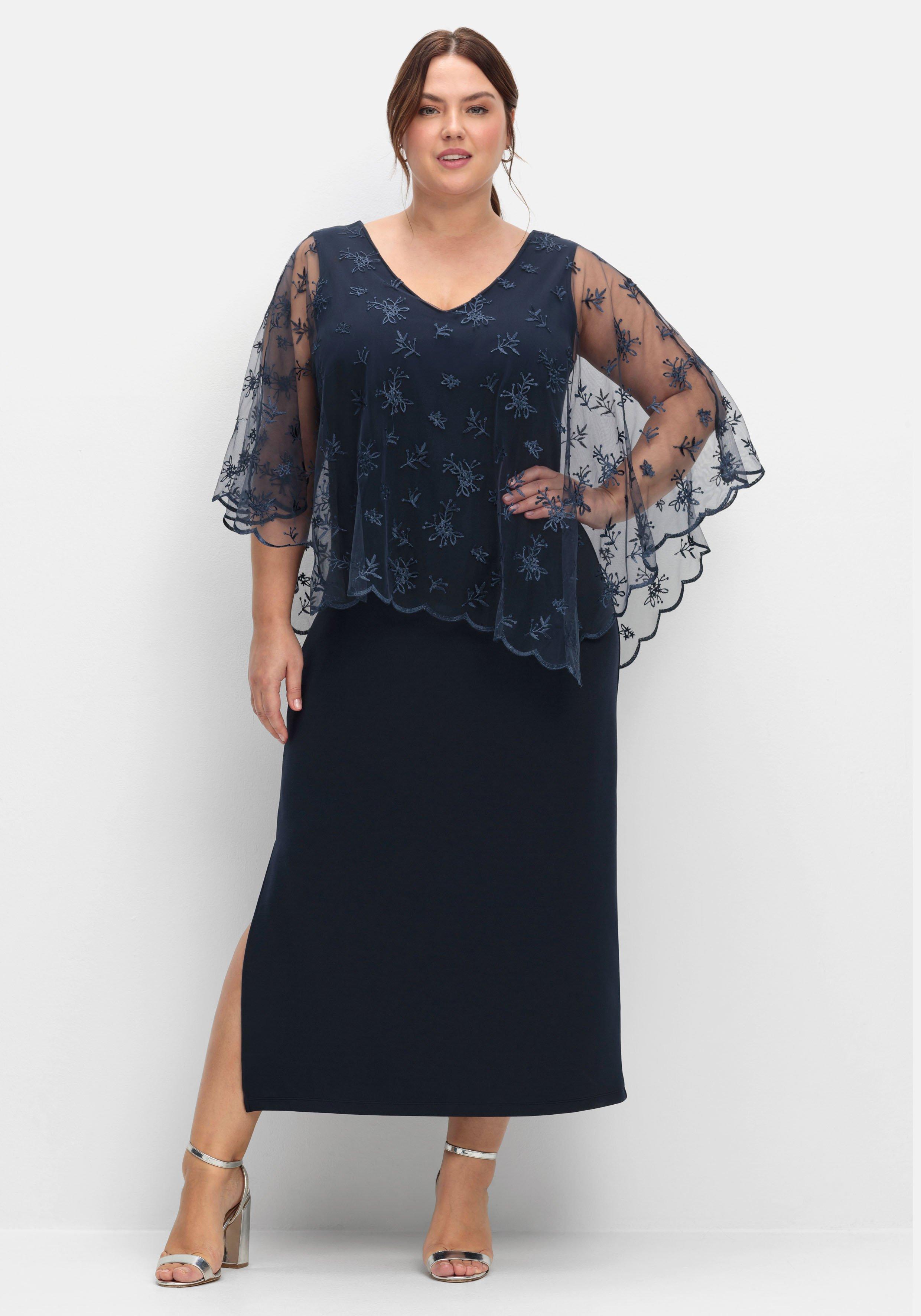 Abendkleid im Lagenlook, mit Mesh und Spitze