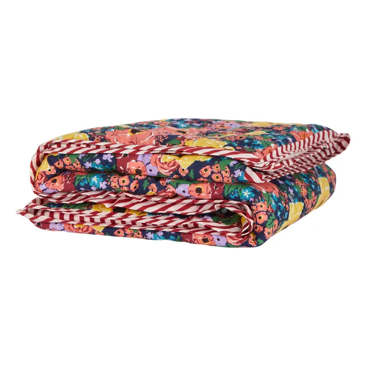 Lucas du Tertre Plaid quilté réversible Helen Flower | Noir